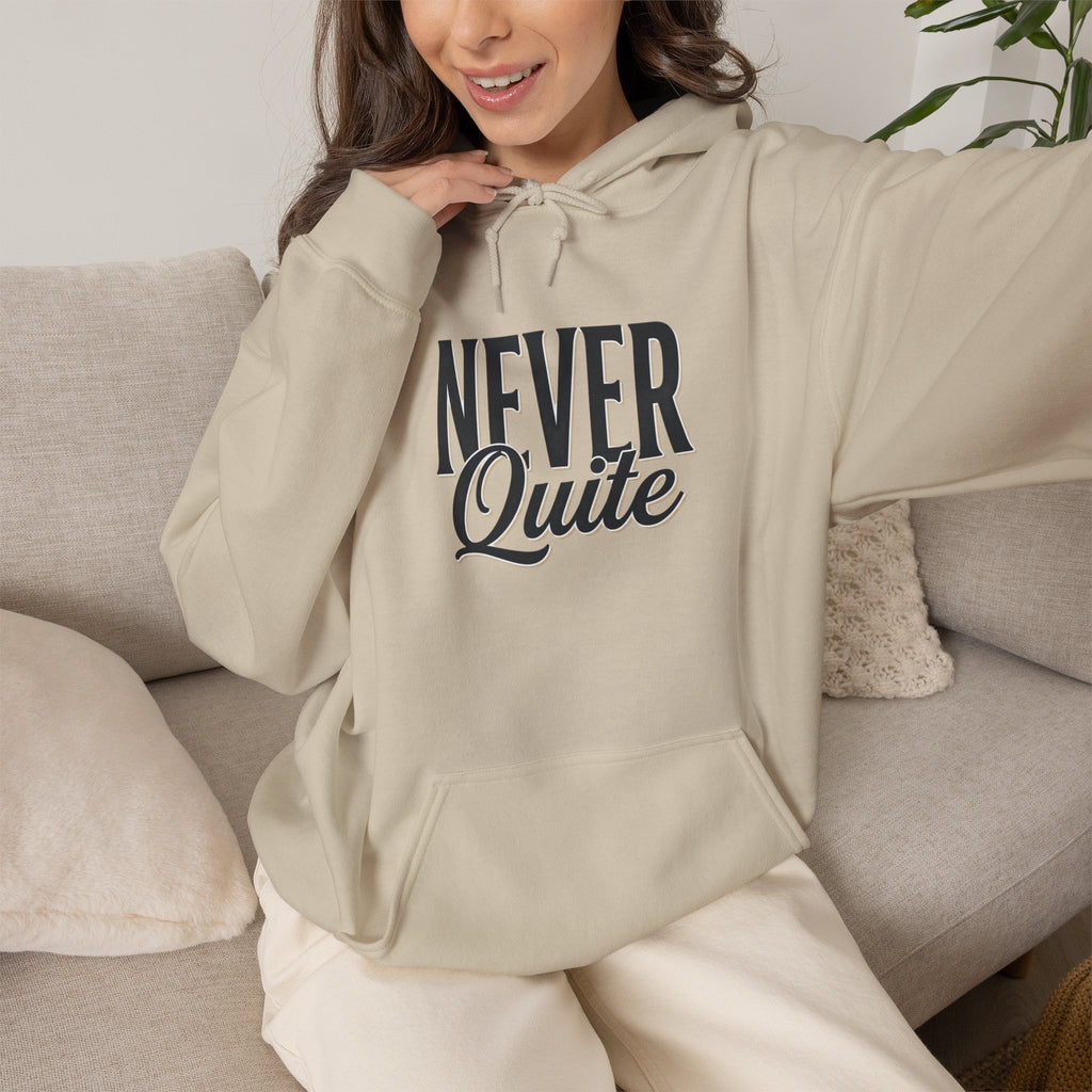 Minimalist quote hoodie flat lay photo