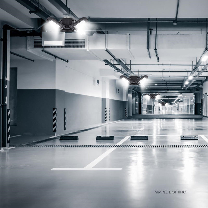 60W Deformable LED Garage Light – High-Intensity Industrial Lamp with Adjustable Panels