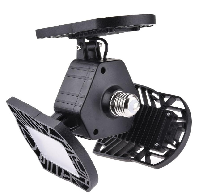 60W Deformable LED Garage Light – High-Intensity Industrial Lamp with Adjustable Panels