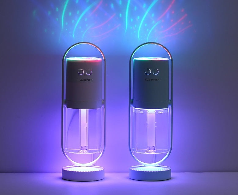 Magic Shadow USB Air Humidifier with Projection Night Light – Ultrasonic Cool Mist Maker & Mini Air Purifier for Home, Office & Car (200ML, Quiet, Portable)