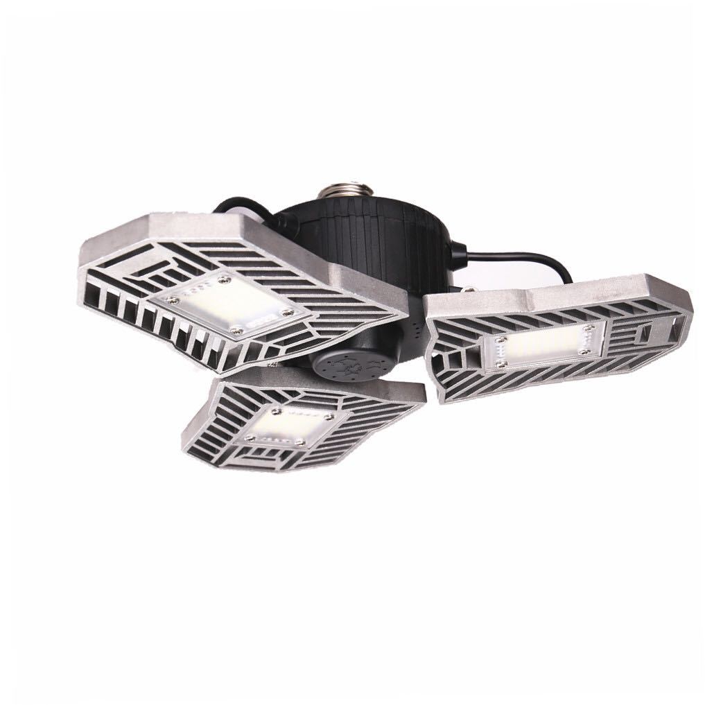 60W Deformable LED Garage Light – High-Intensity Industrial Lamp with Adjustable Panels
