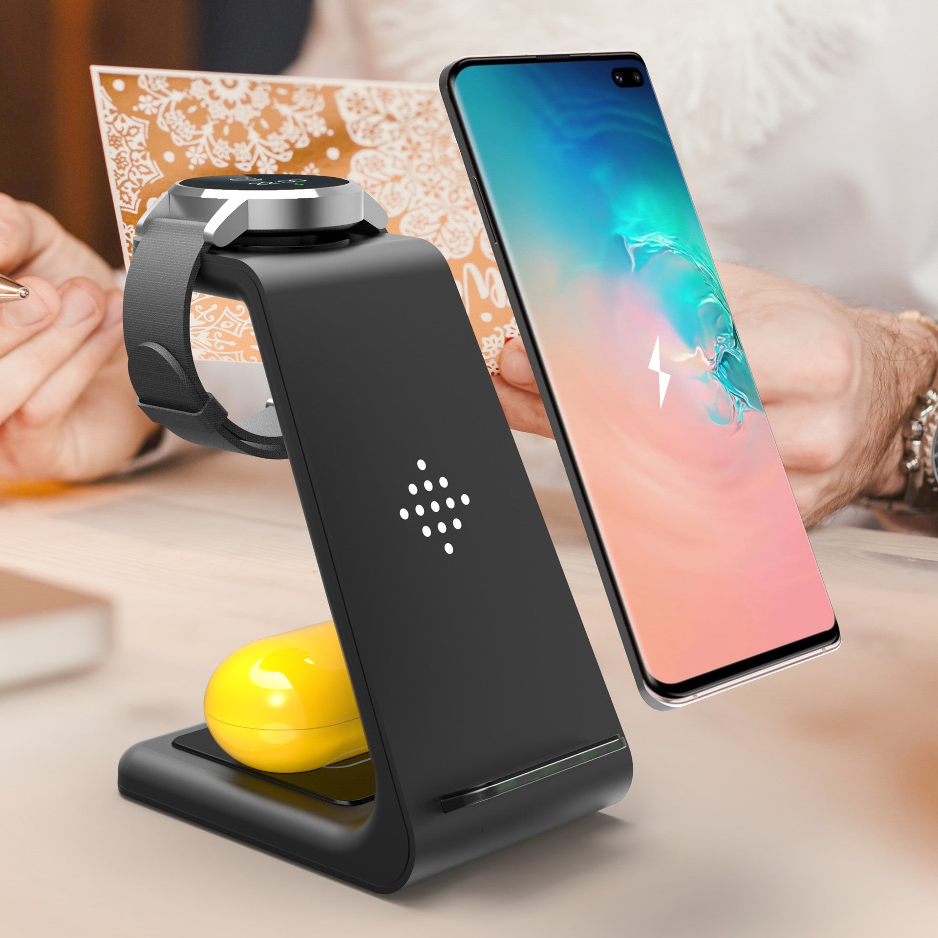 3-in-1 Wireless Charging Station – Fast Charge Dock for Phone, Watch & Earbuds