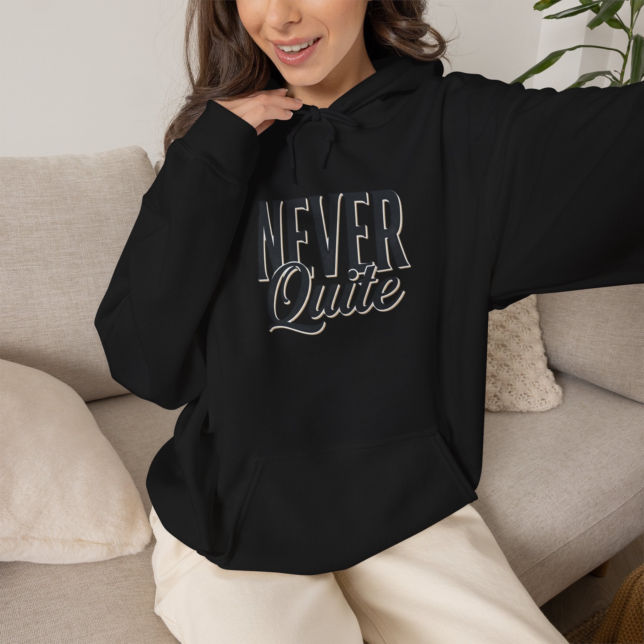 Tubular knit hoodie no side seam detail