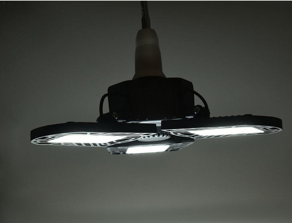 60W Deformable LED Garage Light – High-Intensity Industrial Lamp with Adjustable Panels
