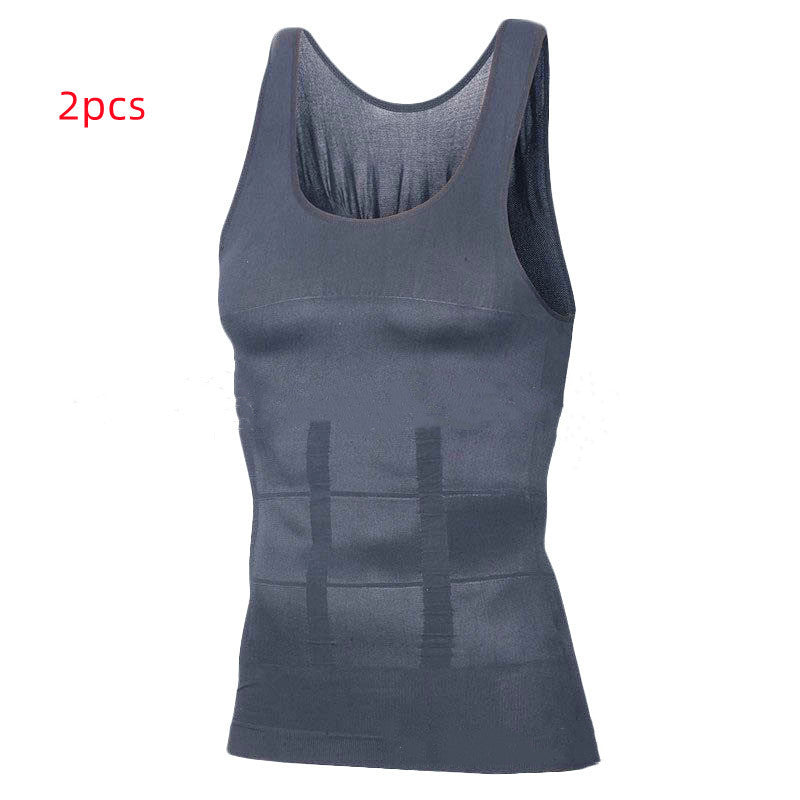 Men's Tummy Control Compression Shaper Vest – Slimming Body Sculpt Tank