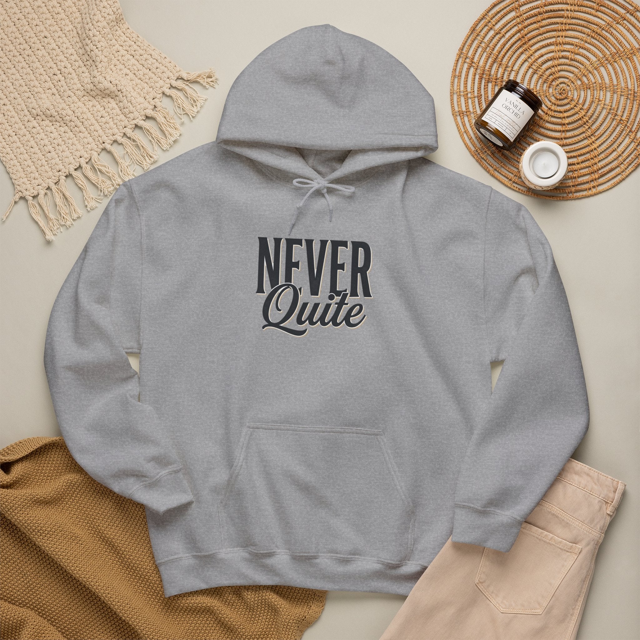 Streetwear hoodie back view with kangaroo pocket