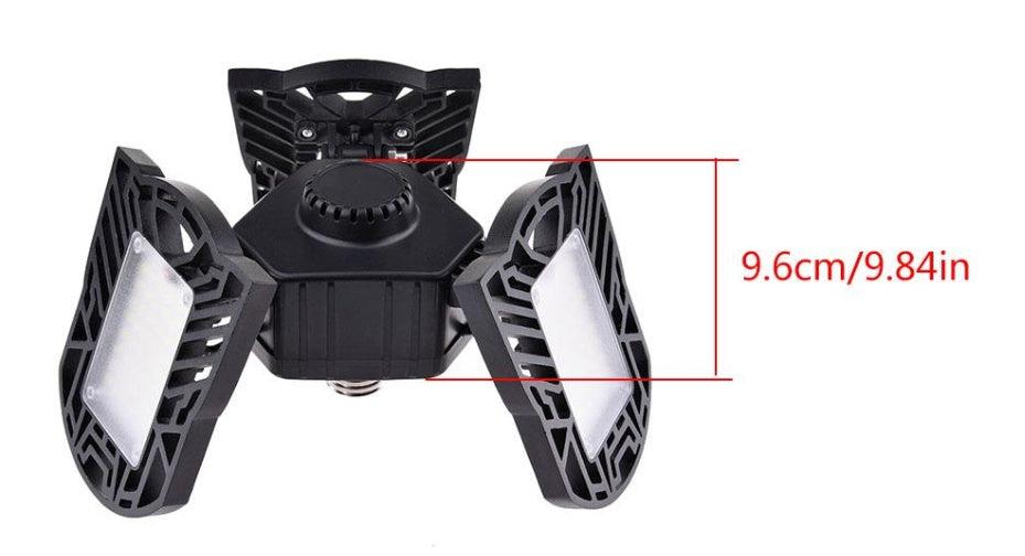 60W Deformable LED Garage Light – High-Intensity Industrial Lamp with Adjustable Panels