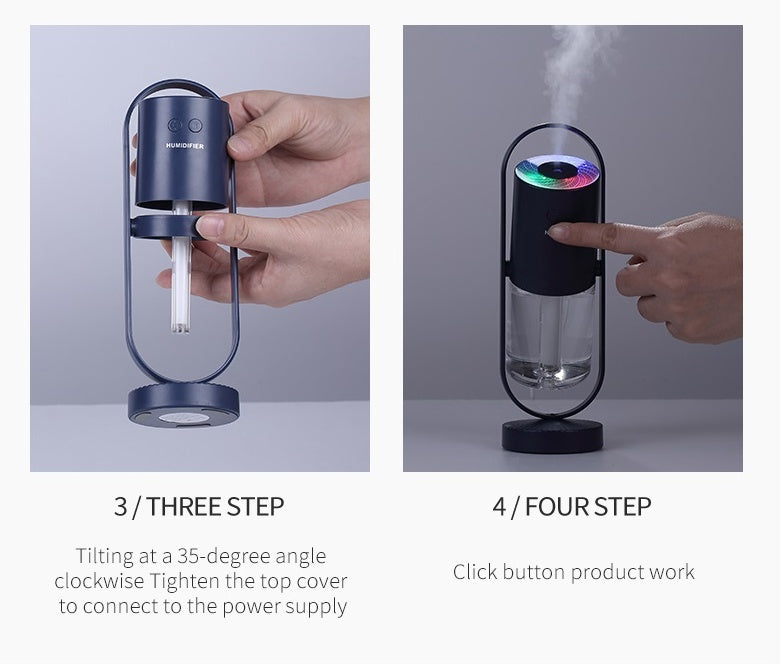 Magic Shadow USB Air Humidifier with Projection Night Light – Ultrasonic Cool Mist Maker & Mini Air Purifier for Home, Office & Car (200ML, Quiet, Portable)