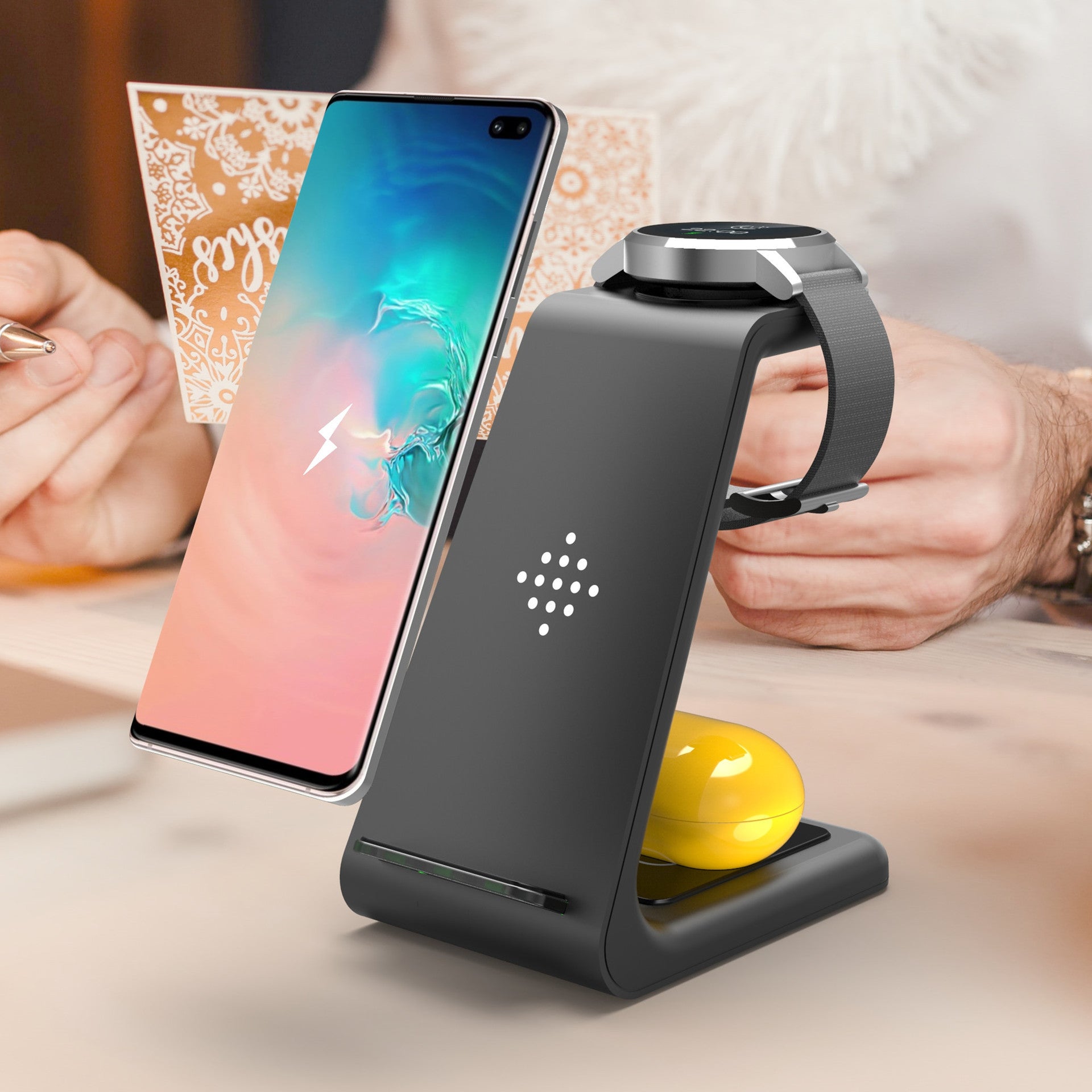 3-in-1 Wireless Charging Station – Fast Charge Dock for Phone, Watch & Earbuds