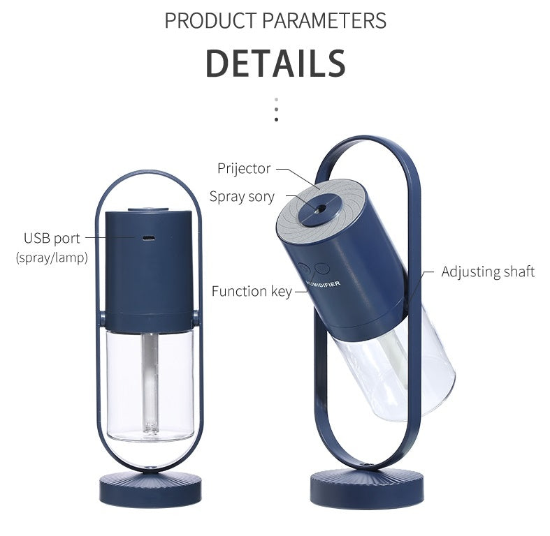 Magic Shadow USB Air Humidifier with Projection Night Light – Ultrasonic Cool Mist Maker & Mini Air Purifier for Home, Office & Car (200ML, Quiet, Portable)